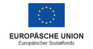Logo Europäischer Sozalfond Darstellung EU Flagge mit Europäischer Sozalfonds