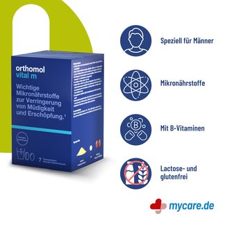 Infografik Orthomol Vital M 15 Granulat/Kapseln Kombipackung Eigenschaften