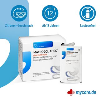 Infografik Macrogol ADGC plus Elektrolyte Pulver Merkmale