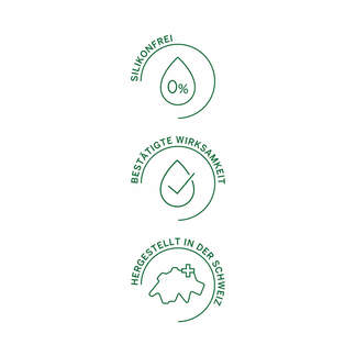 Grafik Rausch Anti-Pollution Peeling-Shampoo mit Schweizer Apfel Silikonfrei. Bestätigte Wirksamkeit. Hergestellt in der Schweiz.