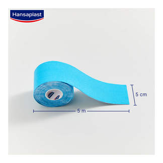 Grafik Hansaplast Sport Kinesiologie Tape 5 cmx5 m blau Maße