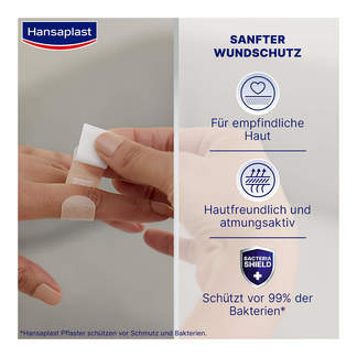 Grafik Hansaplast Soft Strips 1,9x7,2 cm Sanfter Wundschutz für empfindliche Haut