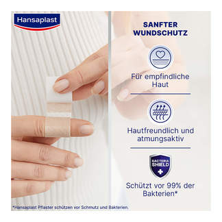 Grafik Hansaplast Soft Pflaster 6 cmx5 m Rolle Sanfter Wundschutz für empfindliche Haut