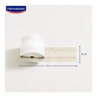 Grafik Hansaplast Soft Pflaster 6 cmx5 m Rolle Produktmaße