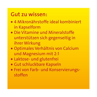 Grafik Vitamin D3 K2 Hevert plus Calcium und Magnesium 1000 IE Gut zu wissen