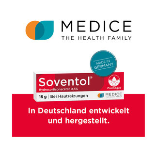 Grafik Soventol Hydrocortisonacetat 0,5 % Creme In Deutschland entwickelt und hergestellt