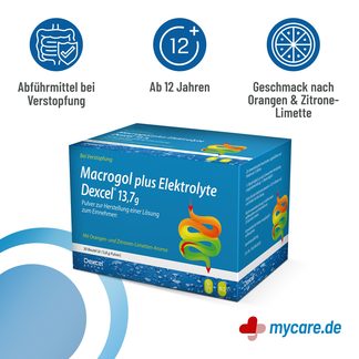 Infografik Macrogol plus Elektrolyte Dexcel 13,7 g Pulver Eigenschaften