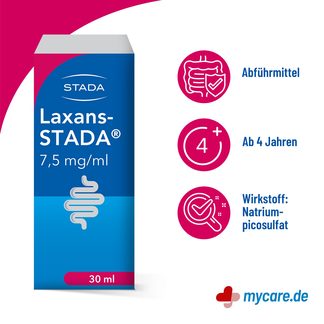 Infografik Laxans-Stada 7,5 mg/ml Tropfen zum Einnehmen Eigenschaften