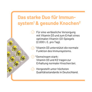 Grafik Debora plus K2 Kapseln Das starke Duo für Immunsystem und gesunde Knochen