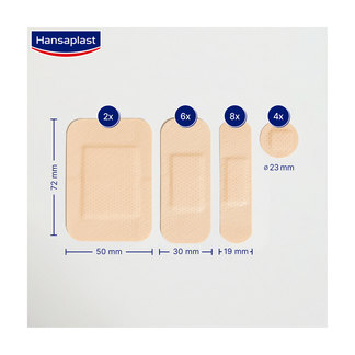 Grafik Hansaplast Universal Pflasterstrips Produktmaße