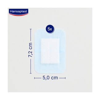 Grafik Hansaplast Ultra Sensitive Wundverband XL 5 x 7,2 cm Produktmaße