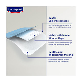 Grafik Hansaplast Ultra Sensitive Wundverband XXL 8 x 10 cm Produkteigenschaften