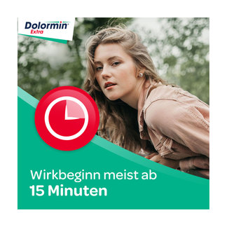 Grafik Dolormin Extra Wirkbeginn meist ab 15 Minuten