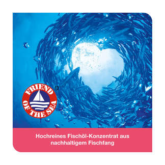 Grafik Omega3-Loges plus Kapseln Hochreines Fischöl-Konzentrat aus nachhaltigem Fischfang