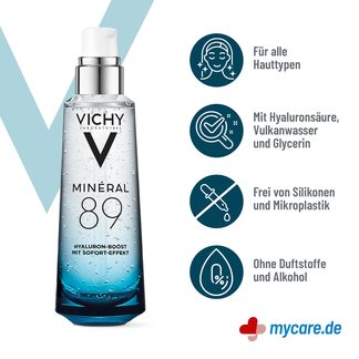 Infografik Vichy Mineral 89 Hyaluron-Boost Eigenschaften