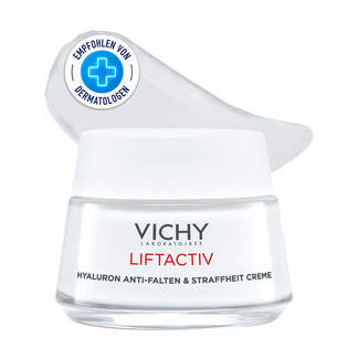 Grafik Vichy Liftactiv Hyaluron Creme für trockene Haut Empfohlen von Dermatologen