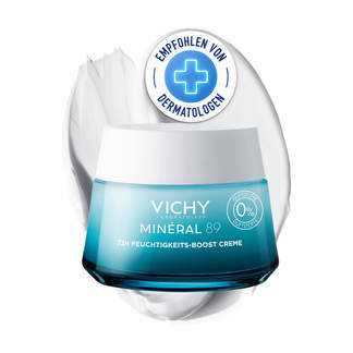 Grafik Vichy Mineral 89 Feuchtigkeits-Boost Creme Empfohlen von Dermatologen