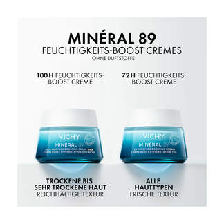 Grafik Vichy Mineral 89 Feuchtigkeits-Boost Cremes 100H & 72H