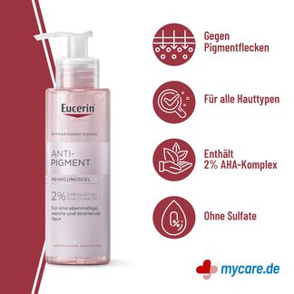 Infografik Eucerin Anti-Pigment Reinigungsgel Eigenschaften