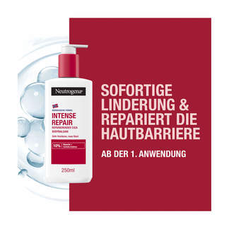 Grafik Neutrogena Intense Repair Cica Bodybalsam Sofortige Linderung. Repariert die Hautbarriere