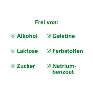 Grafik Lefax Pump Liquid frei von Alkohol, Gelatine, Laktose, Farbstoffen, Zucker und Natriumbenzo