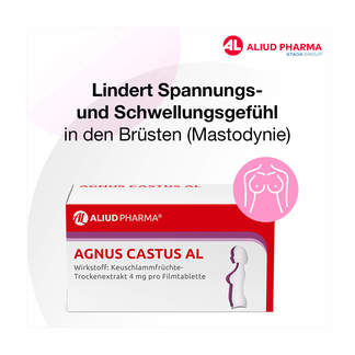 Grafik Agnus Castus AL Filmtabletten Lindert Spannungs- und Schellungsgefühl in den Brüsten