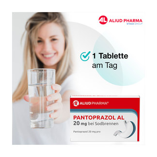 Grafik Pantoprazol AL 20 mg bei Sodbrennen 1 Tablette am Tag