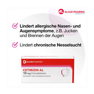 Grafik Cetirizin AL 10 mg Filmtabletten Lindert Allergiesymptome