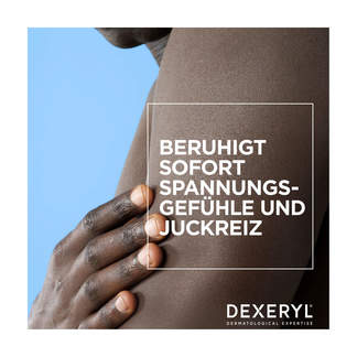 Grafik Dexeryl Pflegelotion Beruhigt sofort Spannungsgefühle und Juckreiz