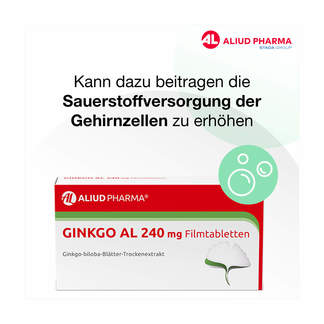 Grafik Ginkgo AL 240 mg Filmtabletten Kann dazu beitragen die Sauerstoffversorgung der Gehirnzellen zu erhöhen