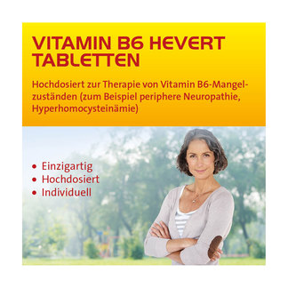 Grafik Vitamin B6 Hevert Tabletten Hochdosiert zur Therapie von Vitamin B6-Mangelzuständen