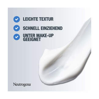 Grafik Neutrogena Retinol Boost Tagescreme LSF 15 Leichte Textur. Schnell einziehend. Unter Make-Up geeignet.