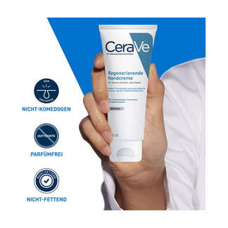 Grafik CeraVe Regenerierende Handcreme Nicht-komedogen. Parfümfrei und nicht-fettend.