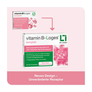 Grafik Vitamin B-Loges komplett Filmtabletten Änderung Packungsdesign