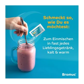 Grafik Bromuc akut 600 mg Hustenlöser zum Einmischen in fast jedes Lieblingsgetränk warm und kalt