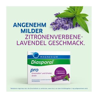 Grafik Magnesium Diasporal Pro Direktgranulat Geschmack nach Zitronenverbene-Lavendel