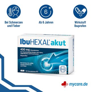 Infografik IbuHexal akut 400 mg Filmtabletten Eigenschaften