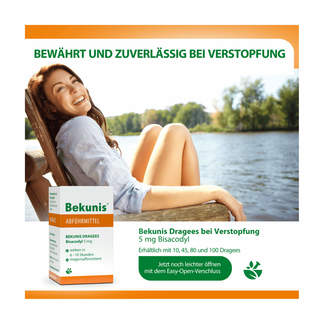 Grafik Bekunis Dragees Bisacodyl 5 mg Bewährt und zuverlässig bei Verstopfung