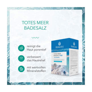 Grafik DermaSel Aqua Totes Meer Badesalz Pur Produktmerkmale