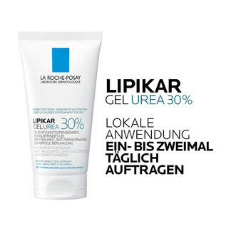 Grafik La Roche Posay Lipikar Gel Urea 30 % Lokale Anwendung ein- bis zweimal täglich auftragen