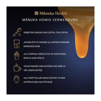 Grafik Manuka Health MGO 100+ Manuka Honig Verwendung