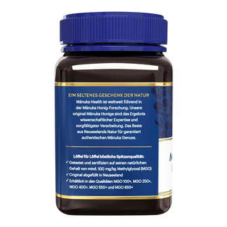 Manuka Health MGO 100+ Manuka Honig Seitenansicht