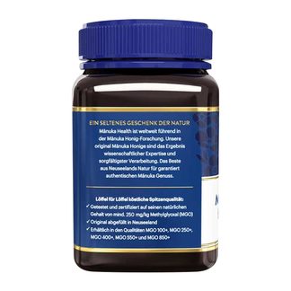 Manuka Health MGO 250+ Manuka Honig Seitenansicht