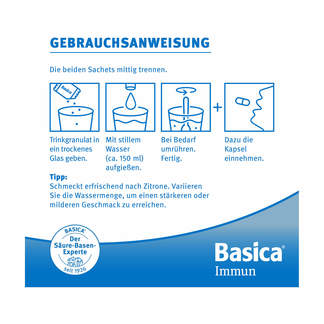 Grafik Basica Immun Trinkgranulat+Kapsel für 7 Tage Gebrauchsanweisung