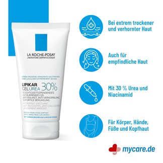 Infografik La Roche Posay Lipikar Gel Urea 30 % Eigenschaften