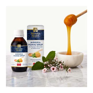 Manuka Health Honig Sirup MGO 250+ Bildcomposing mit Konsistenz