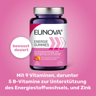 Grafik Eunova Energie Gummies Mit 9 Vitaminen, darunter 5 B-Vitamine, und Zink