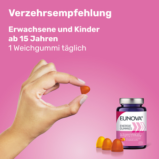 Grafik Eunova Energie Gummies Verzehrsempfehlung