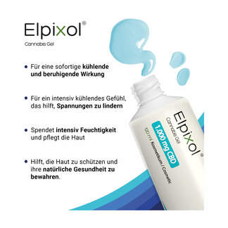 Grafik Elpixol Kühlendes Cannabis Gel 1000 mg CBD Produktmerkmale