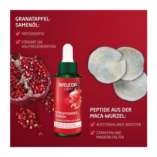 Grafik Weleda Straffendes Gesichtsserum Granatapfel & Maca-Peptide Wirkstoffe und ihre Eigenschaften